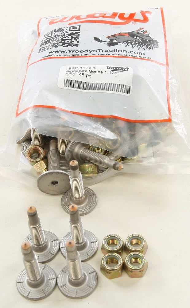 Woodys Signature Series Stainless Steel Snow Track Studs 1.175" For