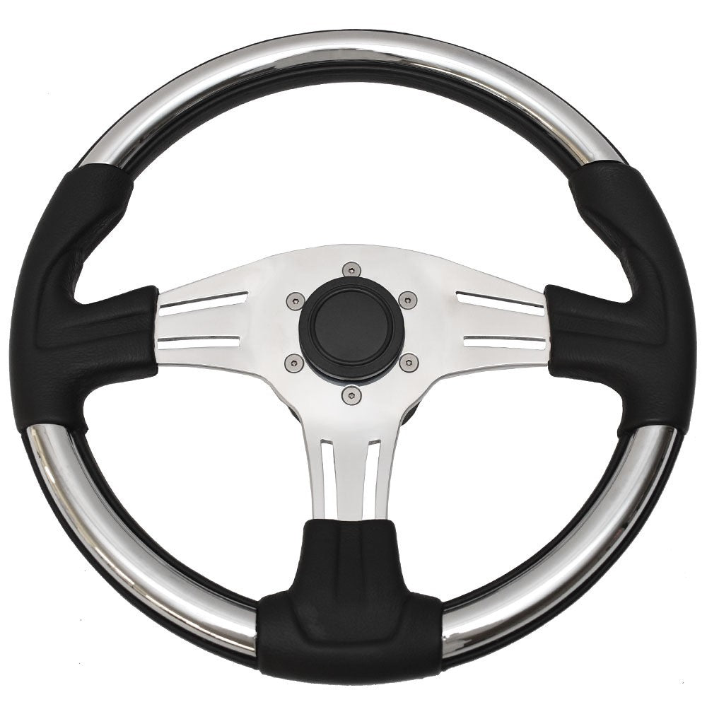 Uflex Boat Steering Wheel Vivara 13 3/4 Inch Black Chrome by Uflex