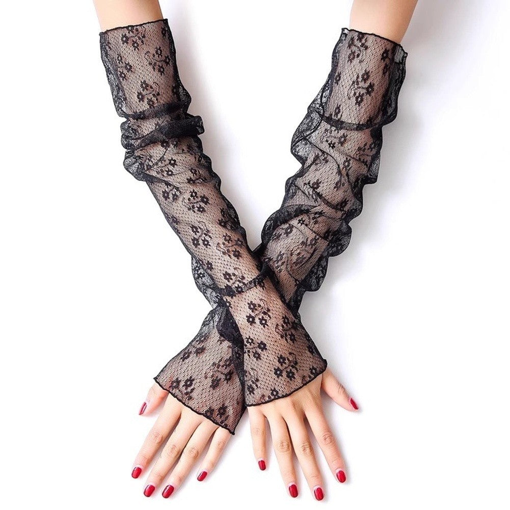 Black and White Lace Arm Sleeves