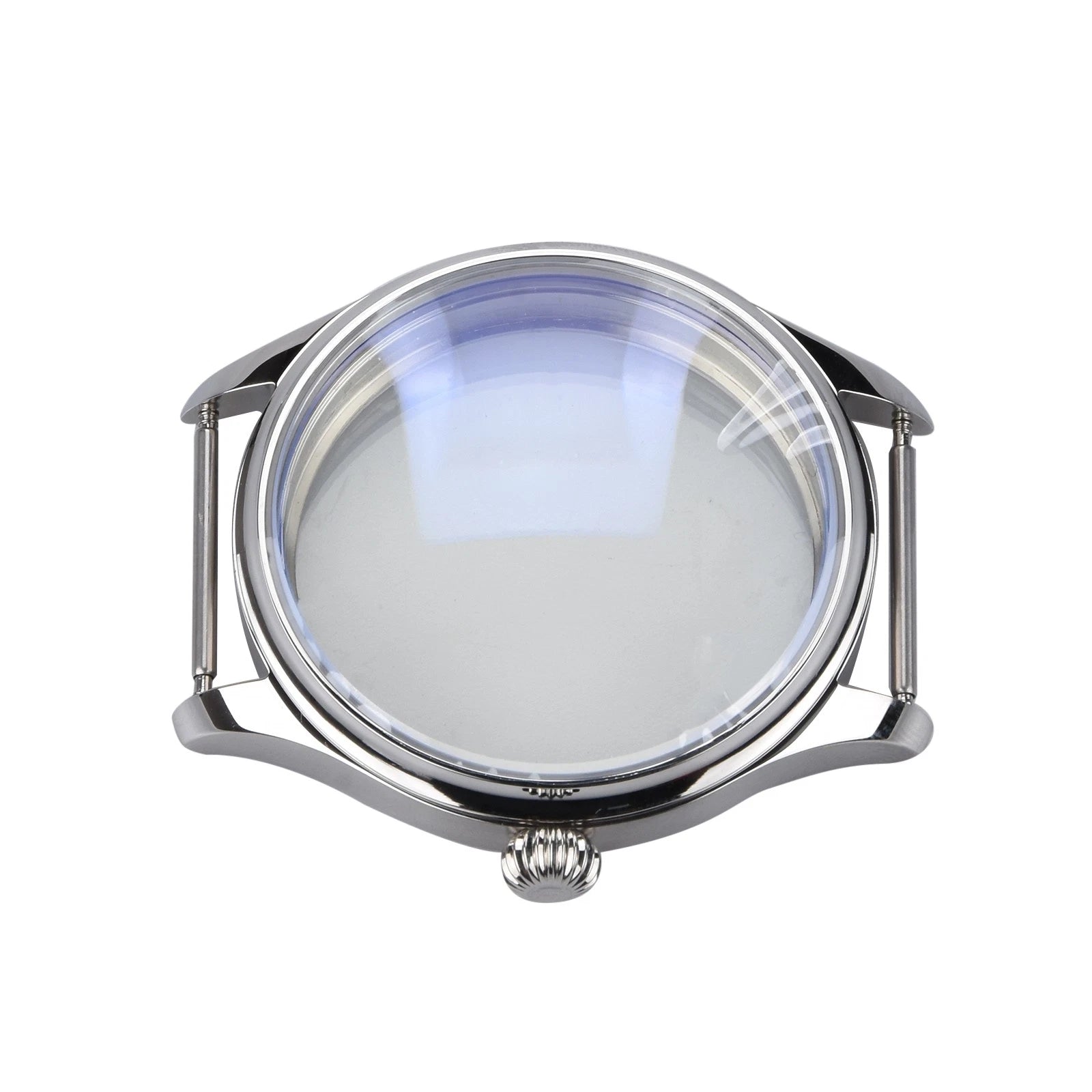 Silver 44mm Stainless Steel Watch Case For Eta6497/6498 Movement