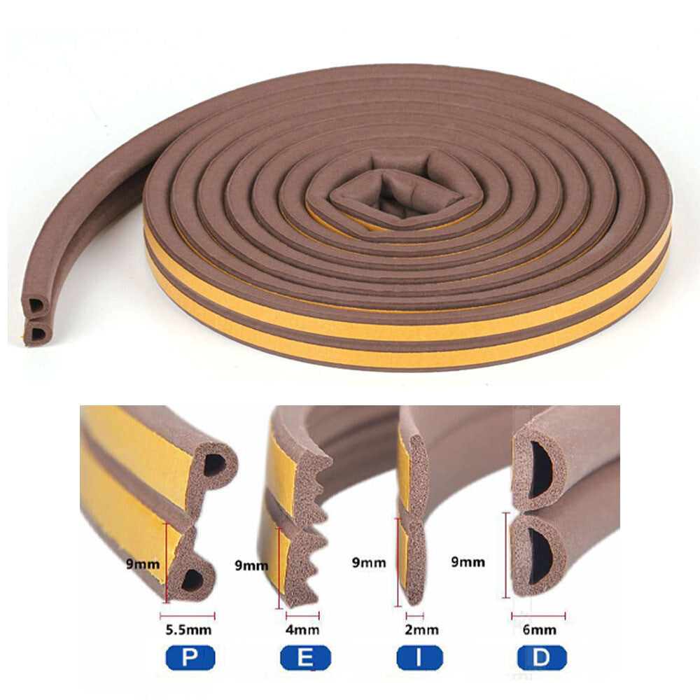 1M/5M/6M Rubber Seal Weather Strip Foam Sticky Tape Doo