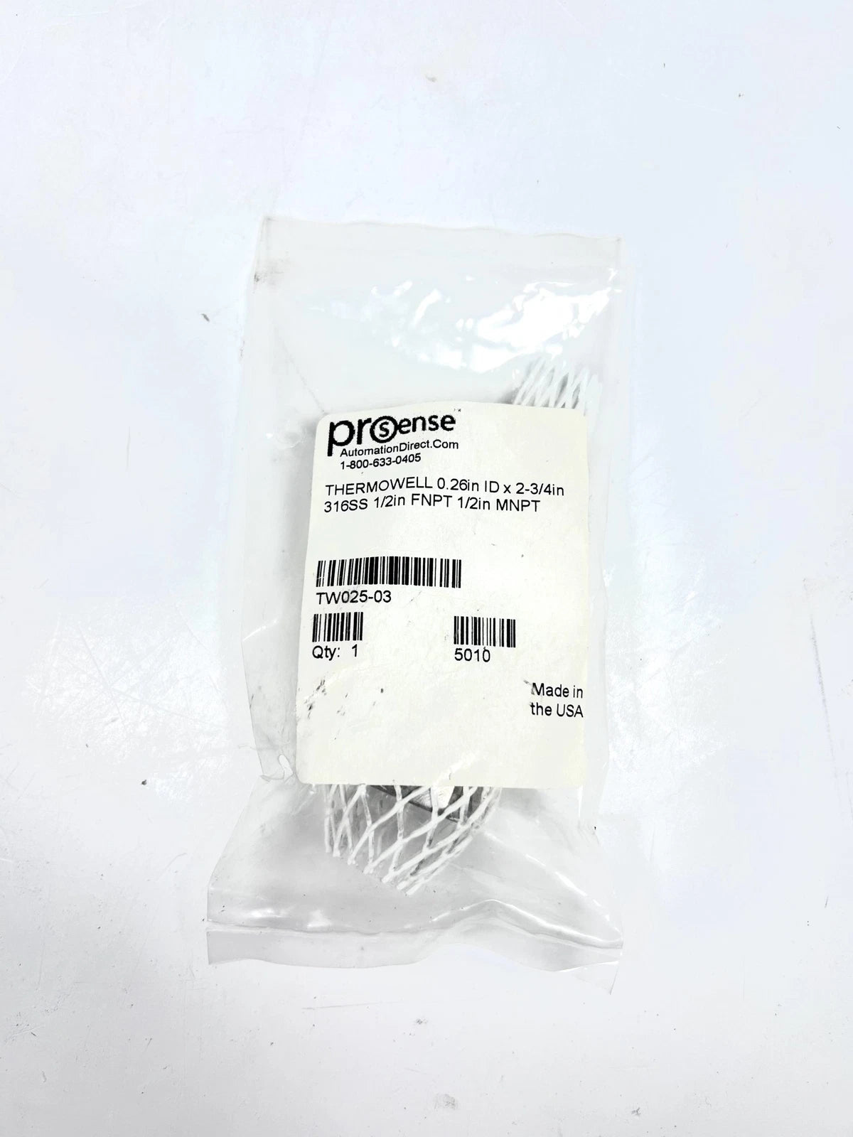 '-New- Prosense Tw025-03, Thermowell 2 3/4'' 316 Ss | Hook & Hull Co