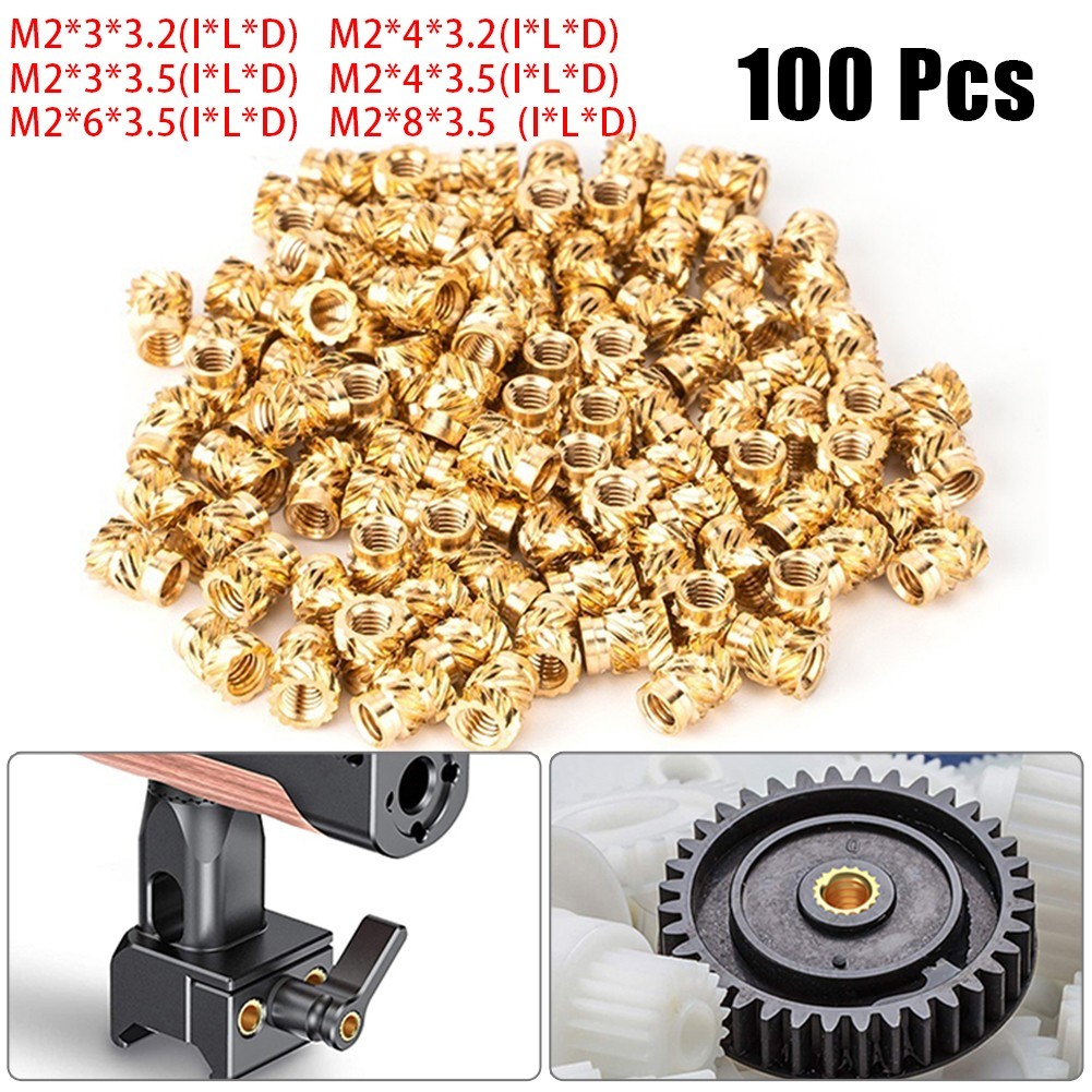 Inset Nuts Threaded Insert 100PCS Brass