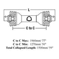 Driveline Assmb 1 3/8" 6 Spline Qd Yokes Max C-to-c Length: 77" 1960