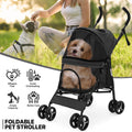 Folding 4-Wheels Dog Stroller Adjustable Canopy Portabl