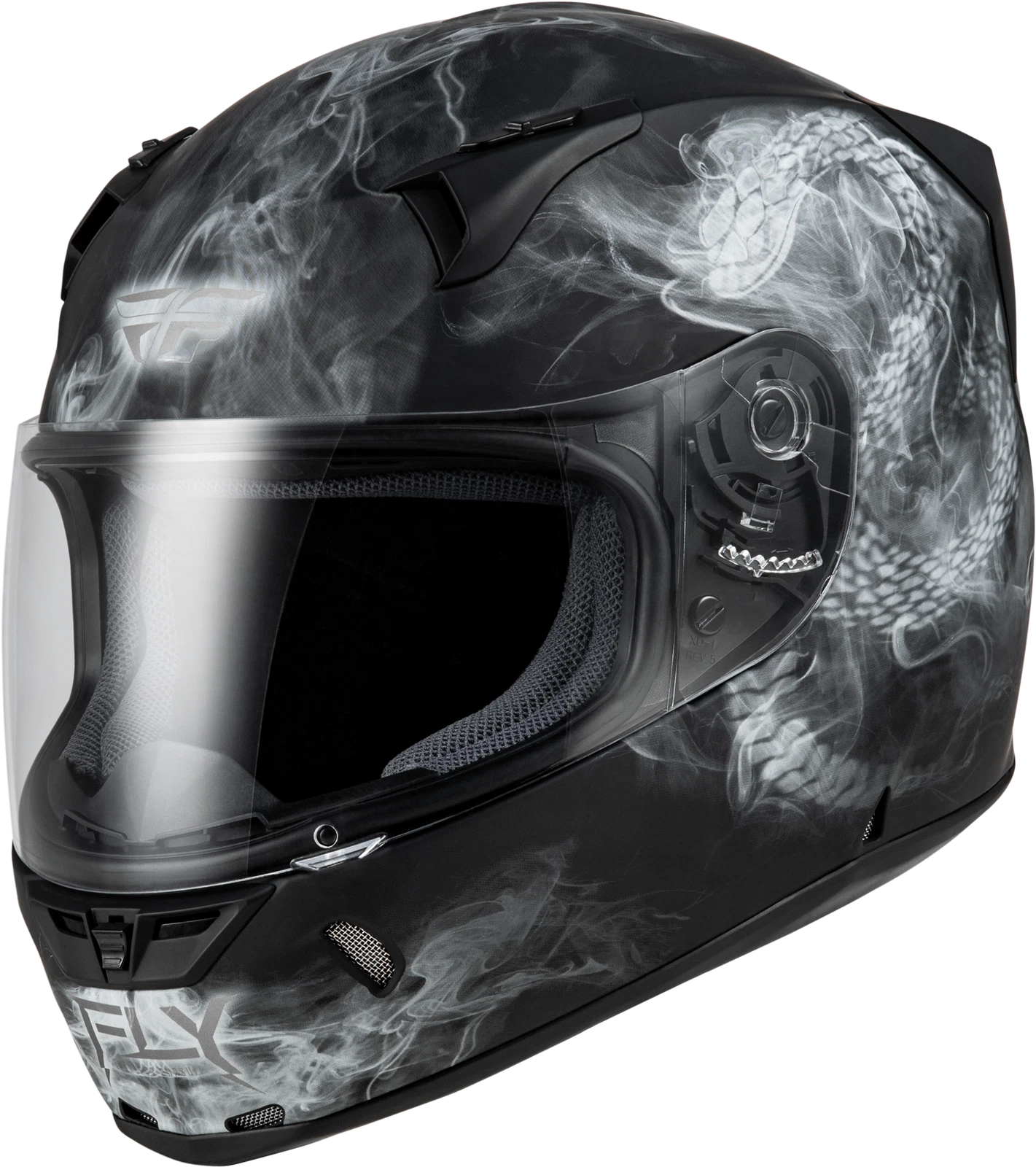 Fly Racing Revolt Coil Helmet Matte Black/white Medium Street