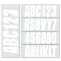 White Decals for Boat Registration Letters & Numbers A-Z & 0-9, 4 Sets