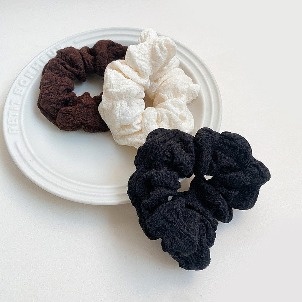 Textured Scrunchies Elegant Solid Colors