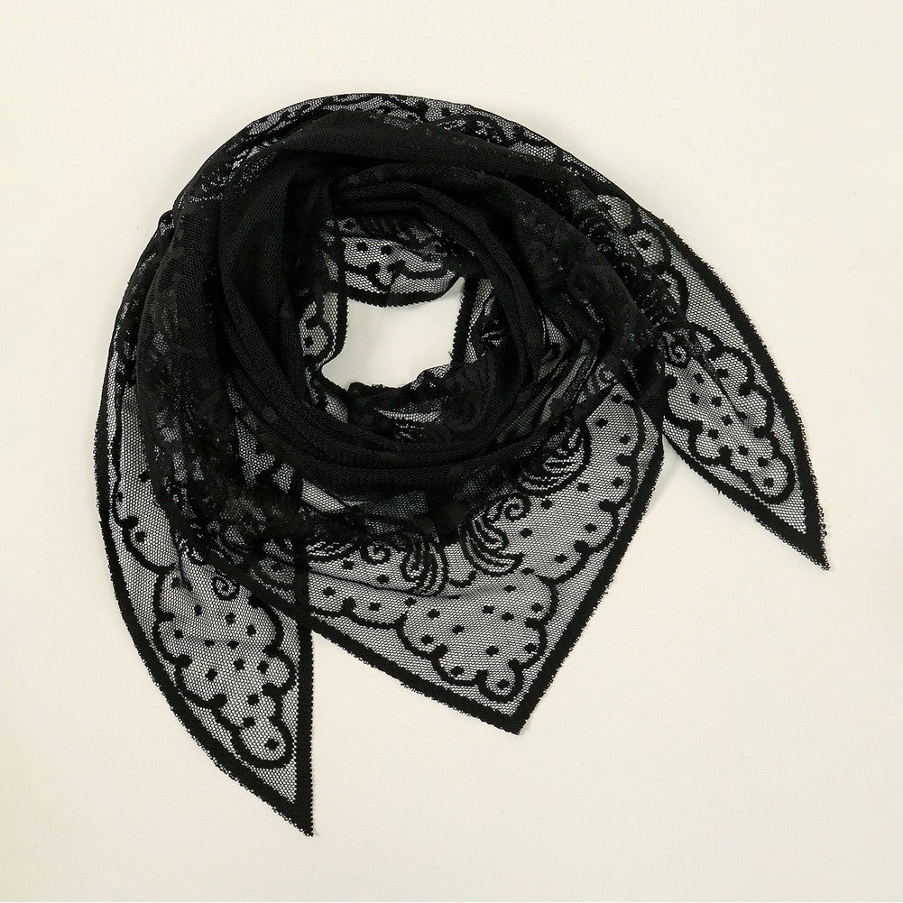 Embroidered Scarf with Virgin Mary Motif