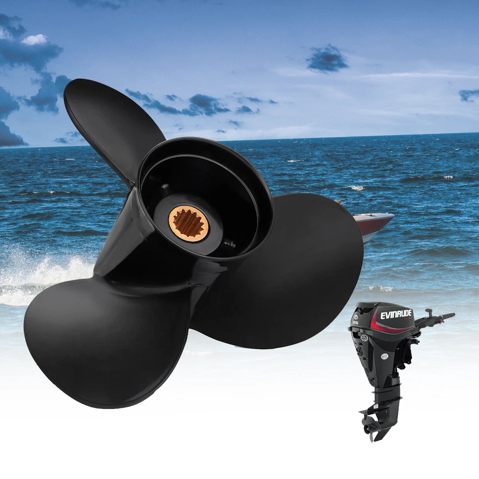 10 1/4x15 Boat Propeller For Evinrude Engines 15 20 25 30 35h 14tooth