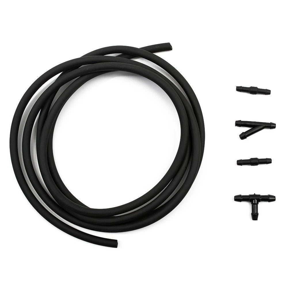2m Black Rubber Windscreen Wiper Washer Jet Pumps Tube Pipe Hose