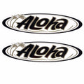 Waco Boat Aloha Decals Pair Black Silver 22 x 5.5 Inch