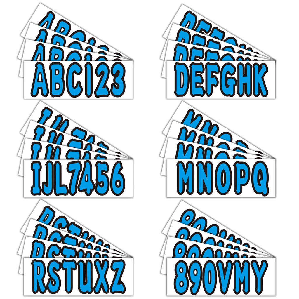 Boat Registration Decals Set A-Z & 0-9 Blue for All Boats