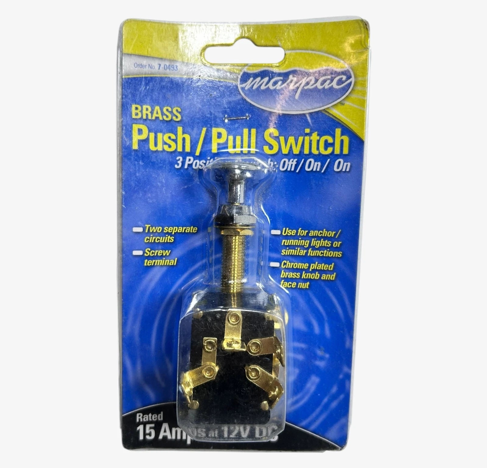 Marpac 7-0493, 3 Position Push / Pull Switch 15 Amp 12V