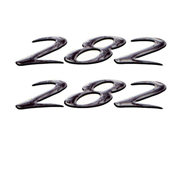 Rinker Boat Decals | 282 Black Gray Vinyl 4 1/4 x 7/8 Inch (Pair)Opens