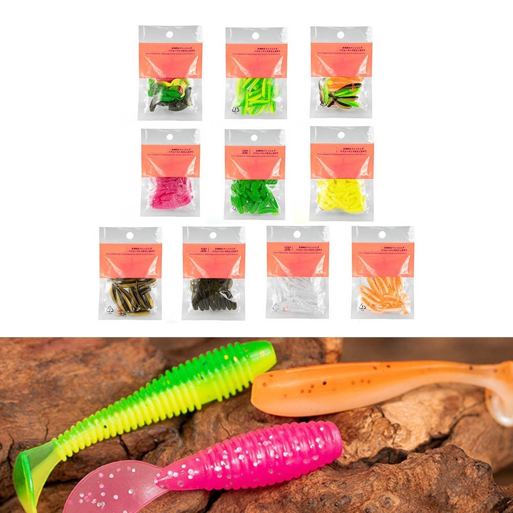 Dual Color Soft Fishing Baits 35mm