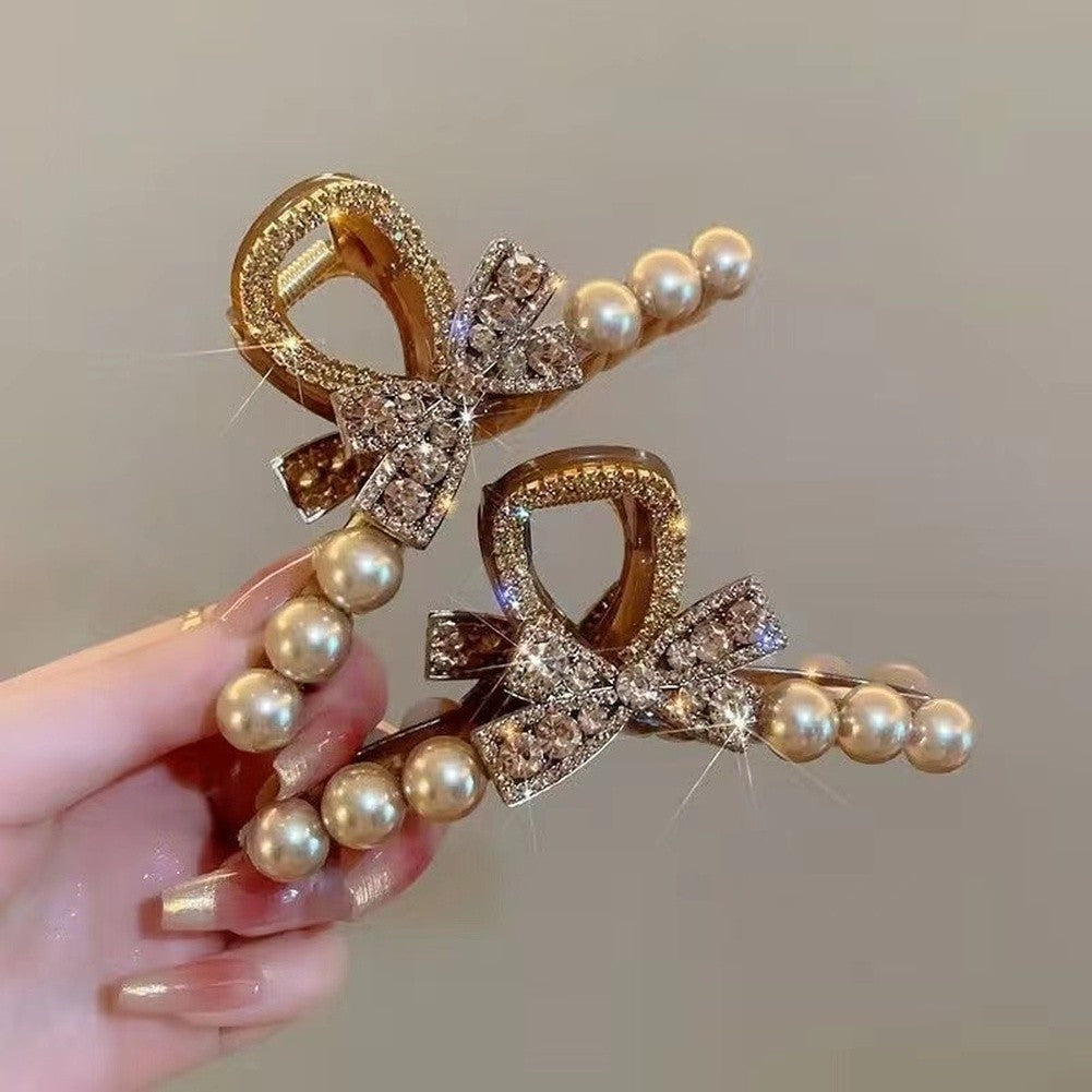 Wedding Hair Pearl Bow Clip Fashion Accessory