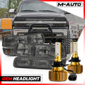 4PC LH+RH Smoke Headlight+6500K LED Bulb w/Bumper for 1
