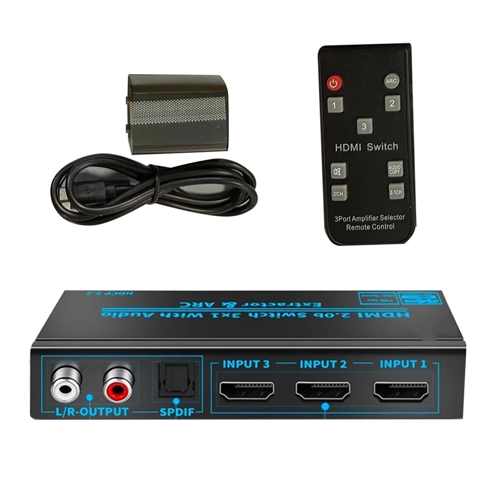 Hdmi Switch With Audio 4k 60hz Hdmi2.0b Switch 3 In 1 Out Switcher