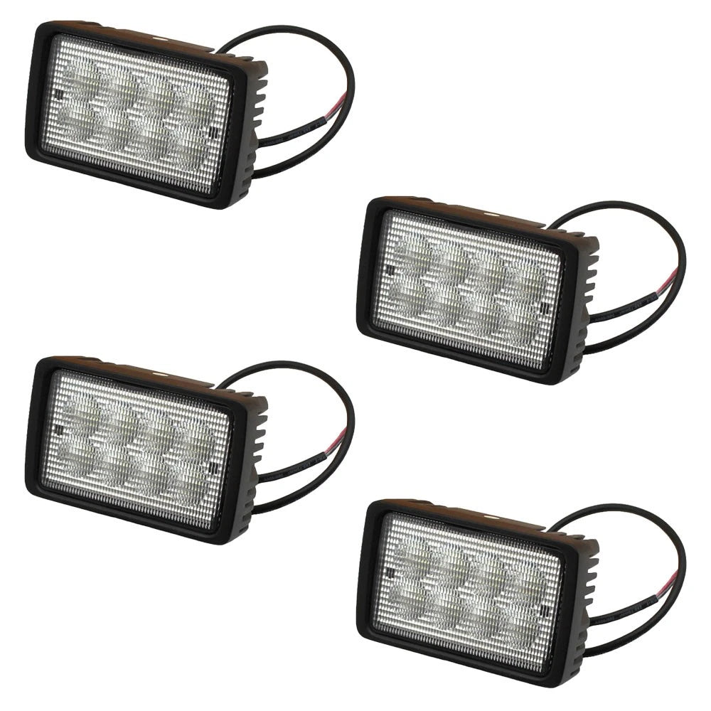 Qty 4: Rectangle Led Flood Work Lamp Fits John Deere Replaces At208435