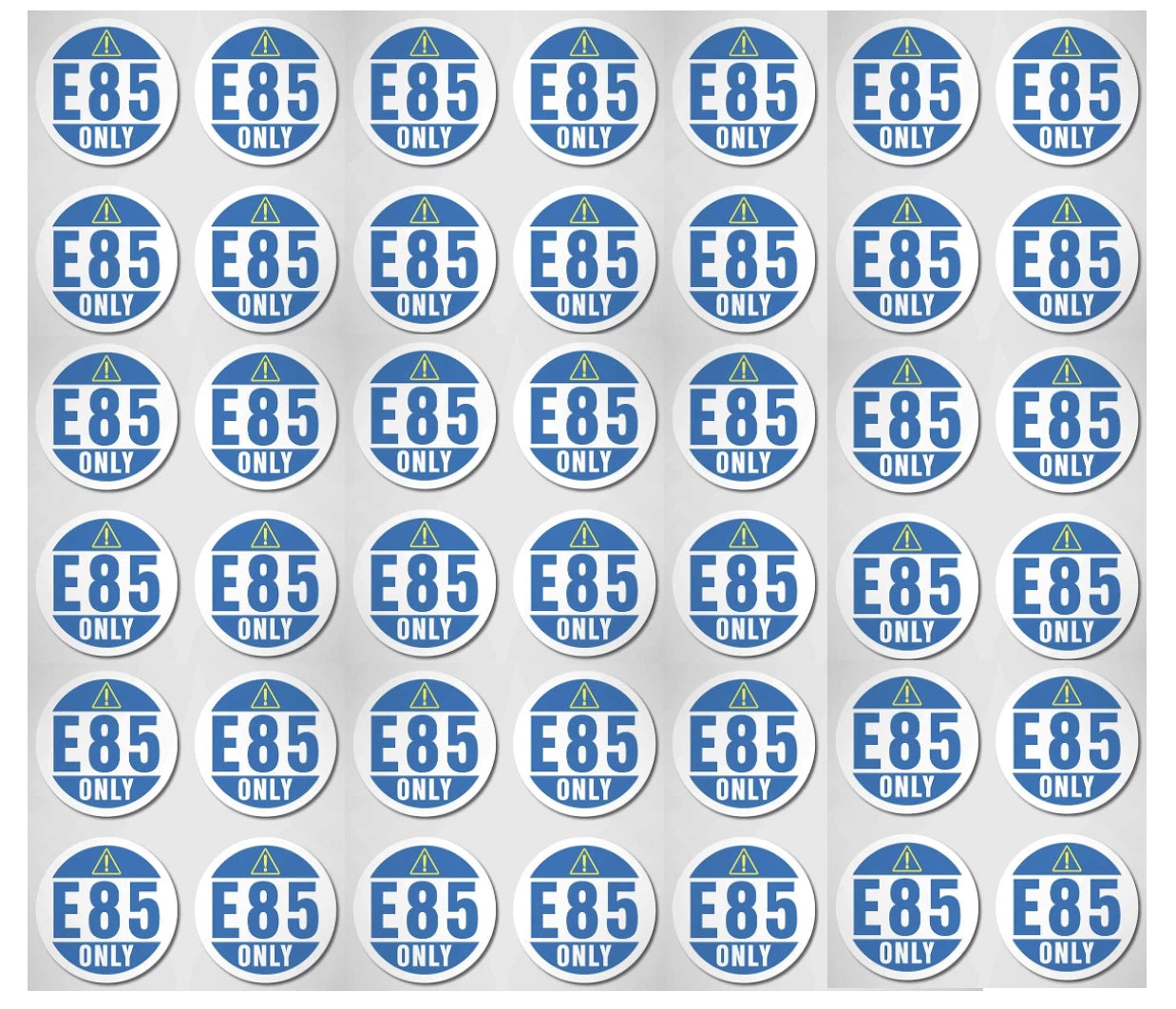 Warning Label E85 Stickers for Gas Gasoline Fuel Tank - 42 pcs