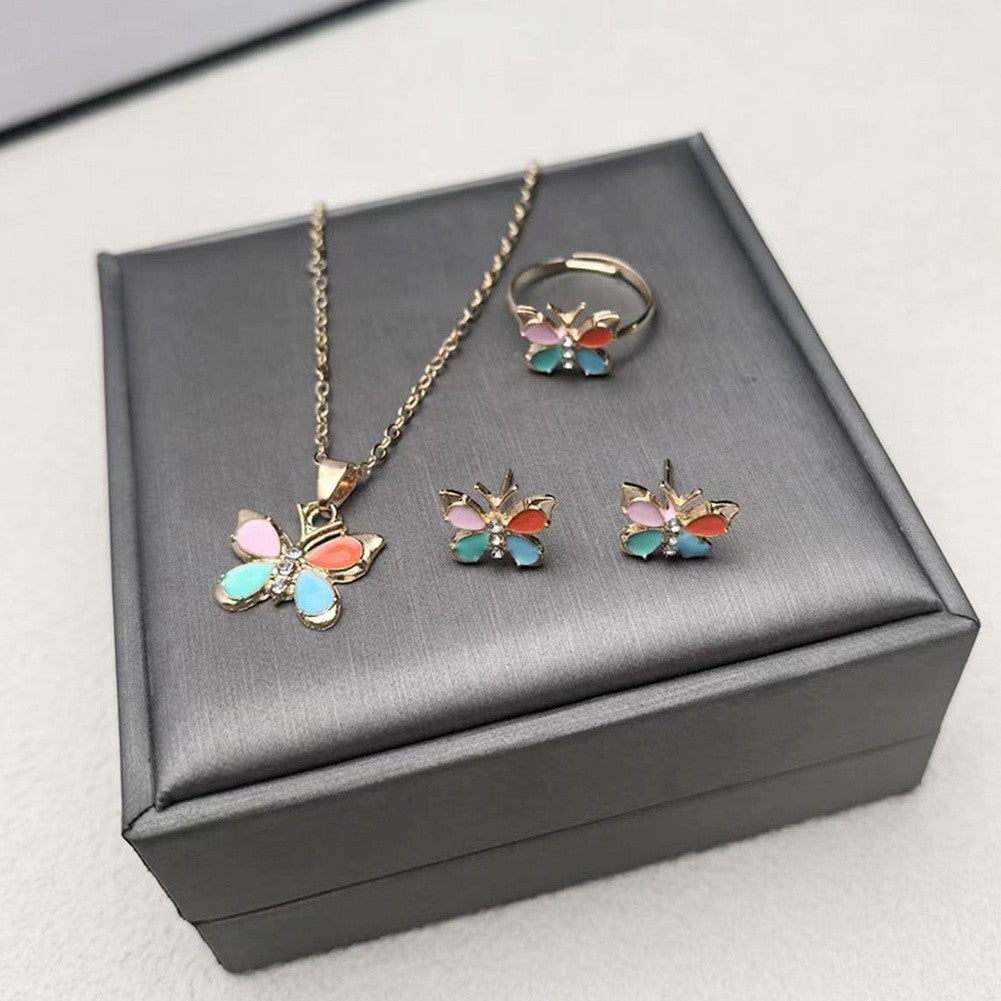 Butterfly Jewelry Set Three-piece