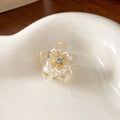 Plastic Resin Rhinestone Flower Hair Clip