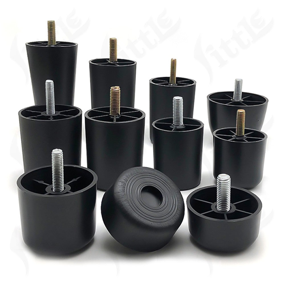 Black Plastic Screw In Furniture Feet