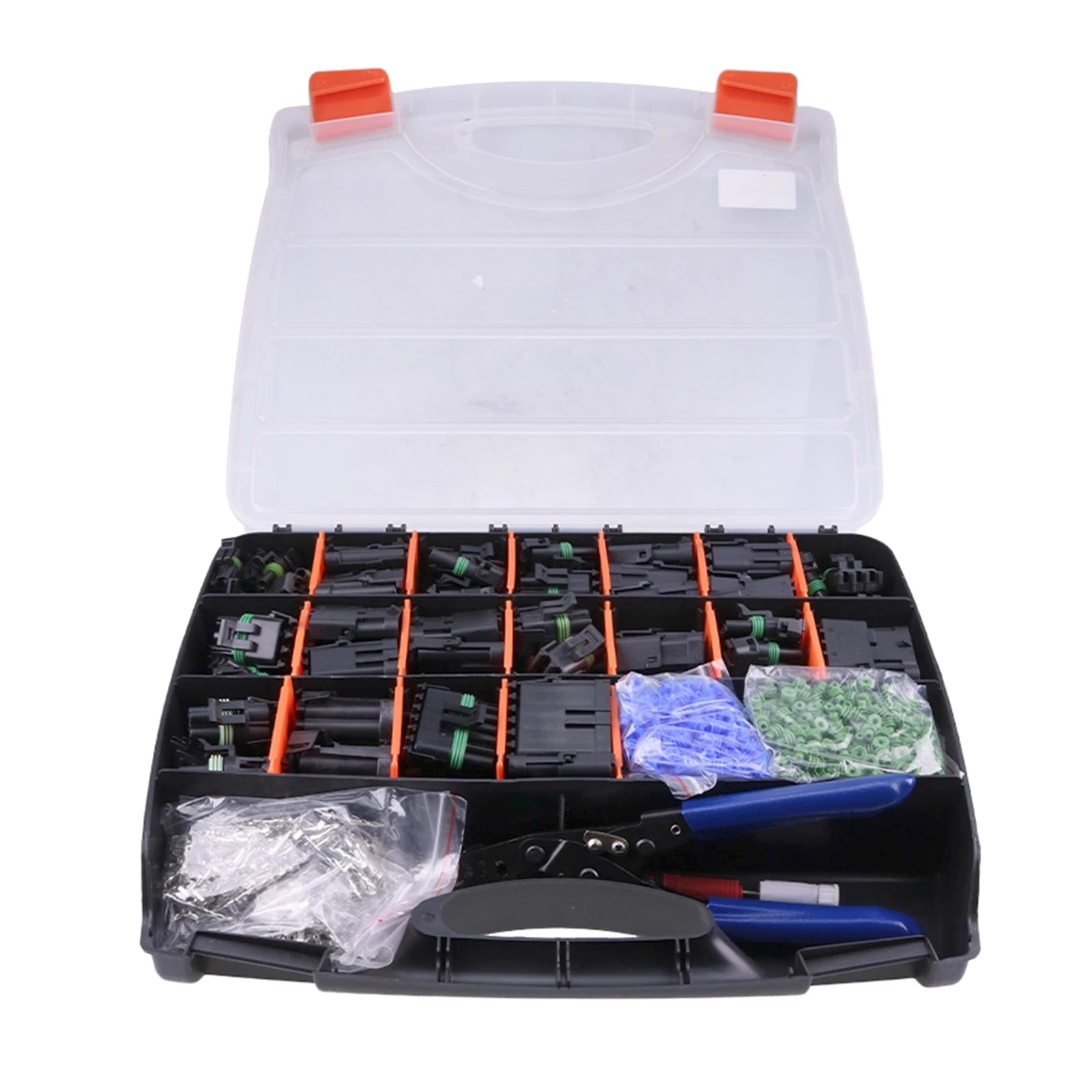 Pro Weather Pack Connector Kit W/t-18 Crimp Tool For 20-18 Awg 16-14