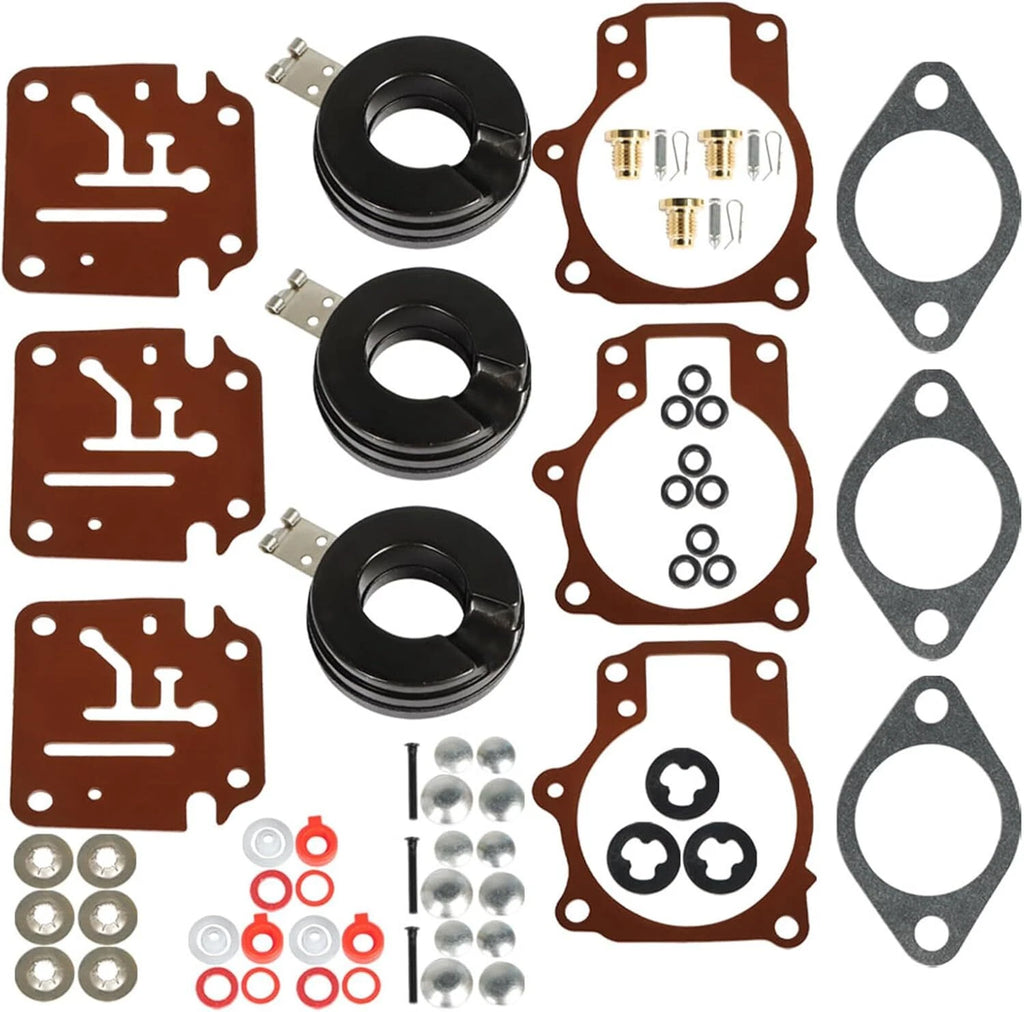 3PCS Carburetor Rebuild Repair Kit for Johnson Evinrude 65-75HP Models