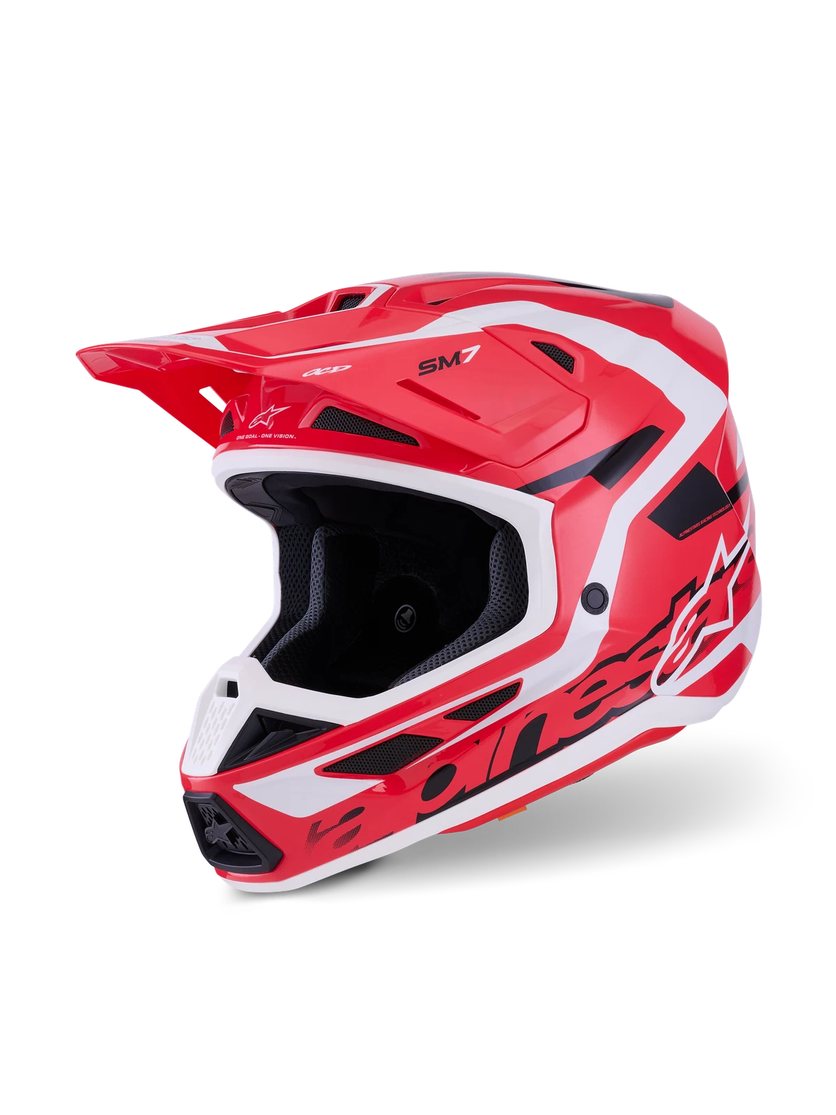 Alpinestars Sm7 Deed Helmet 2x-large Offroad Red Black White Gloss
