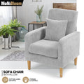 Gray Accent Chair Upholstered Lounge Armchair