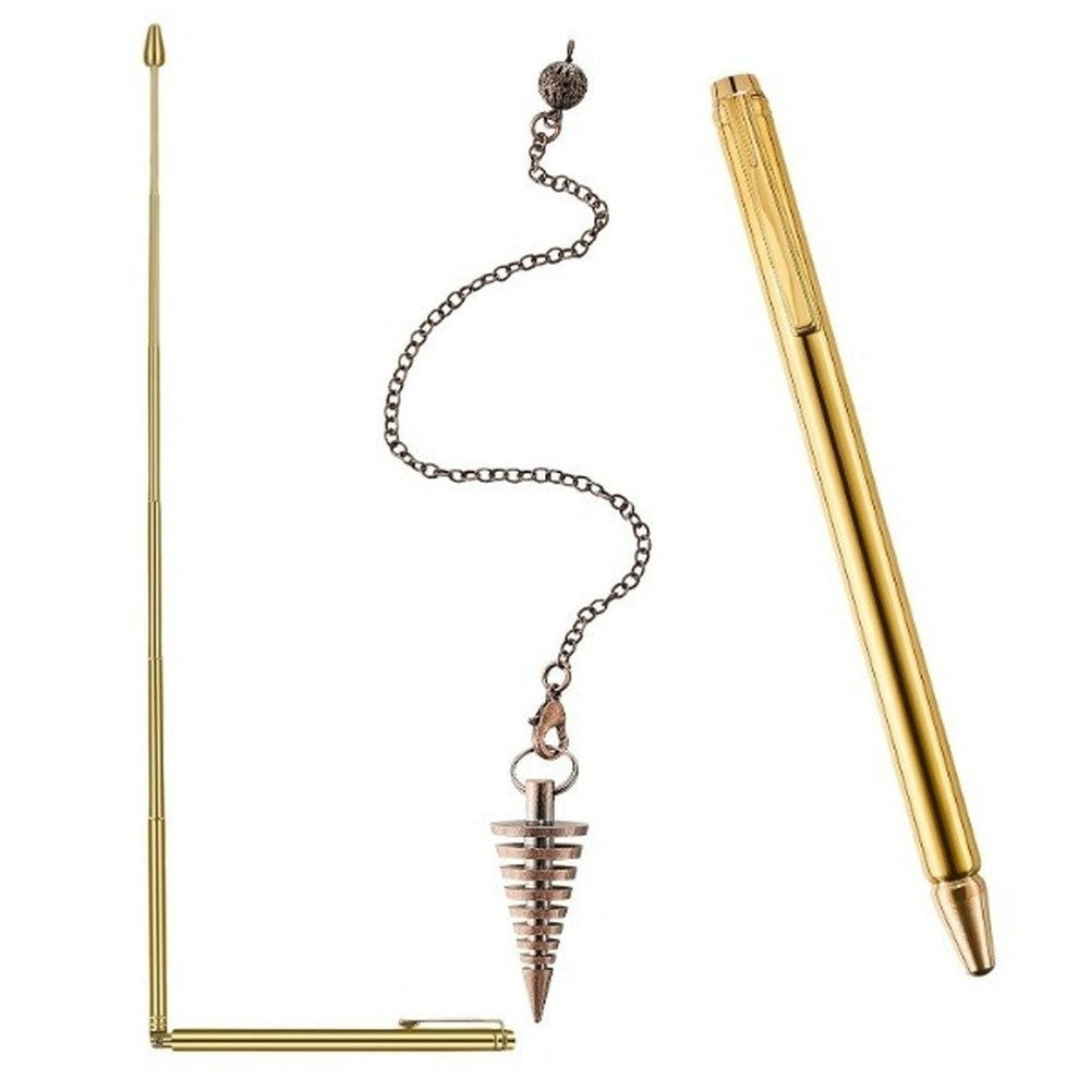 Retractable Dowsing Rod Set with Pendulum