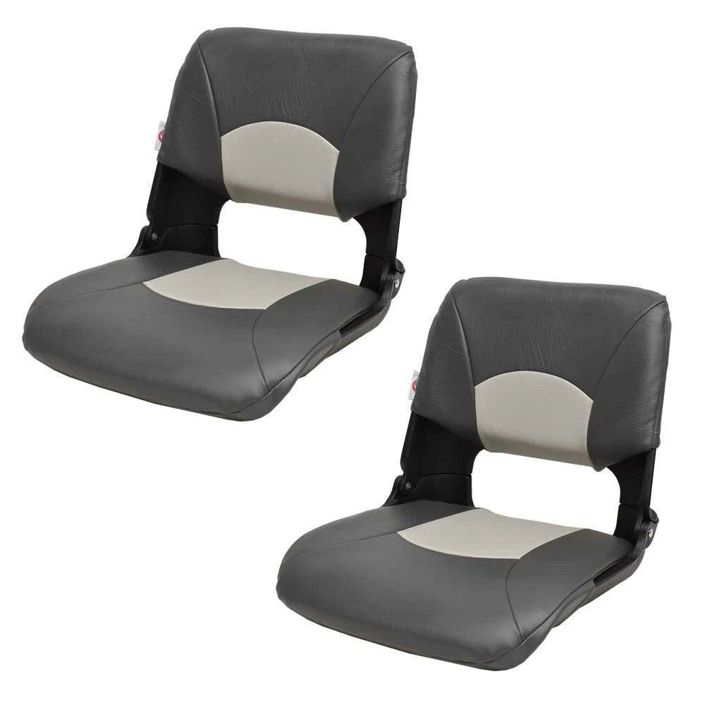 Springfield Boat Folding Fishing Seats 1061017-blk | Black Gray (Pair)