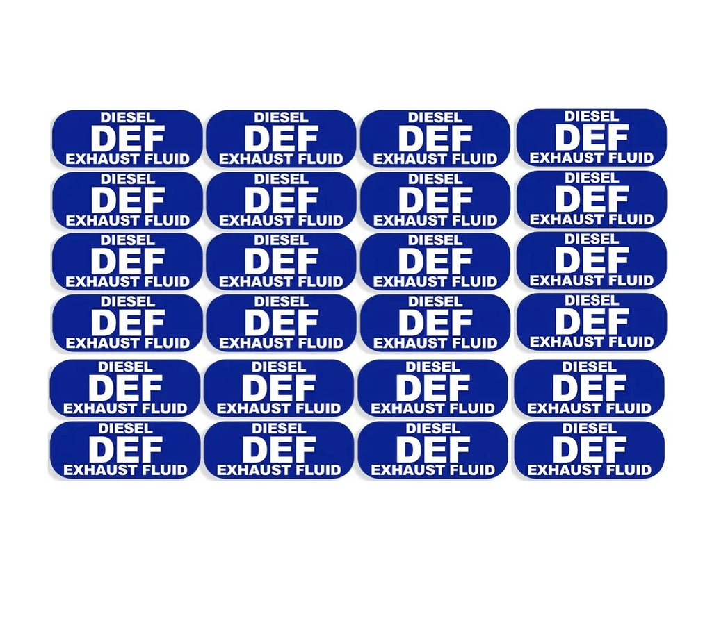 DEF Diesel Exhaust Fluid Sticker Decal Weatherproof Warning Notice 24 Pcs