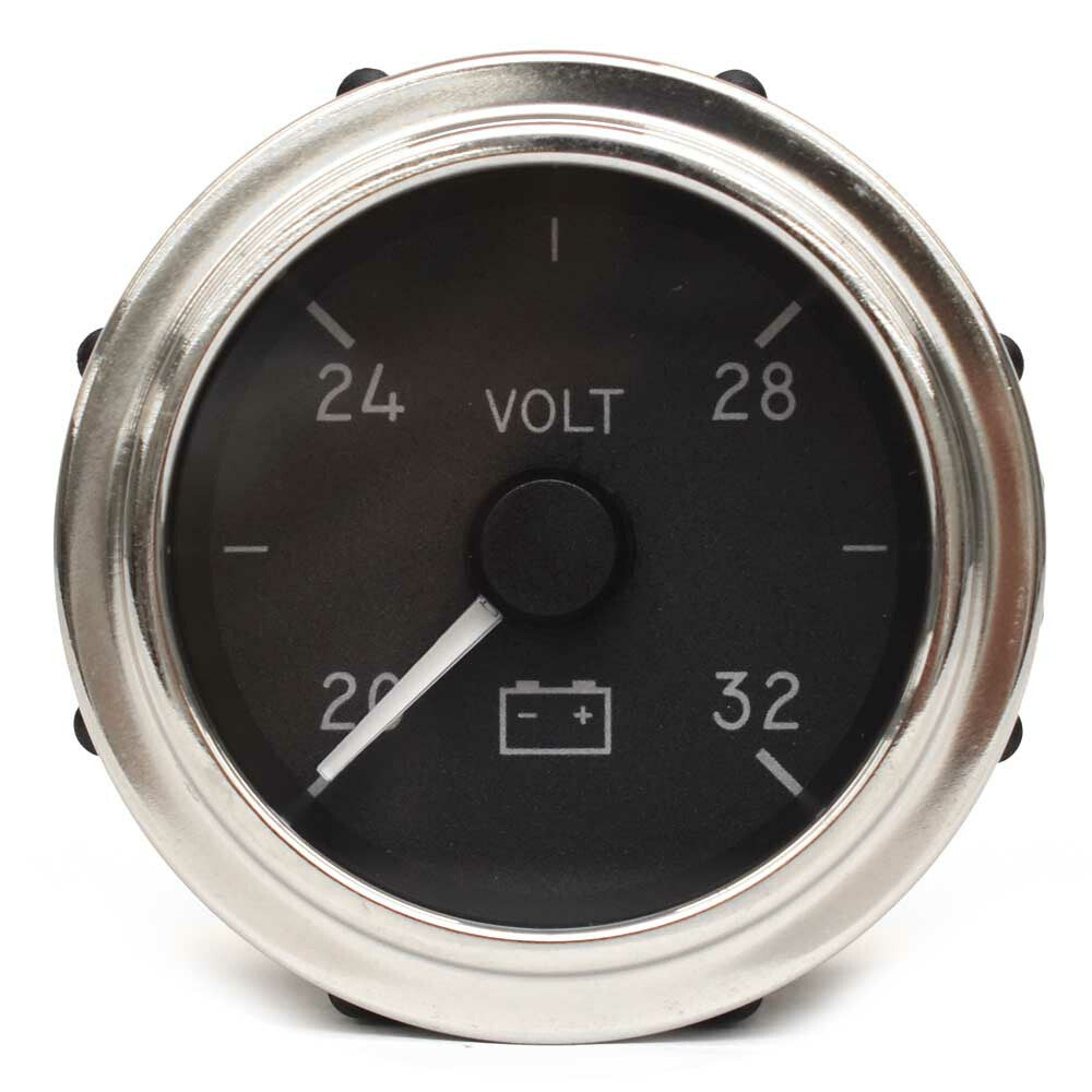 Faria Boat Voltage Gauge 2 Inch Silver Black by Faria