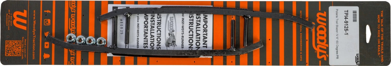 Woodys 6-inch Carbide Runners For Snow Tracks 60° Turn Radius