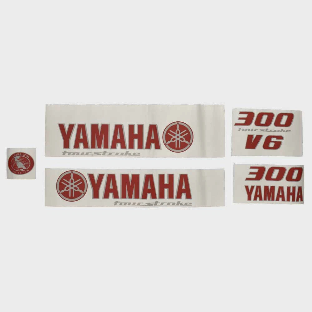 Yamaha Boat Cowling Decals 14.01888 | 300 V6 Red Stickers (Kit)