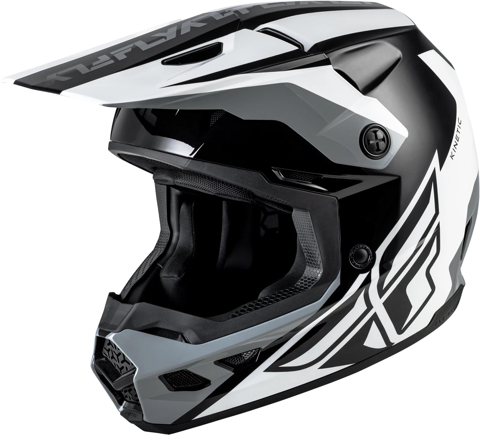 Fly Racing Kinetic Crest Off-road Helmet Black/white/gr<wbr/>ey