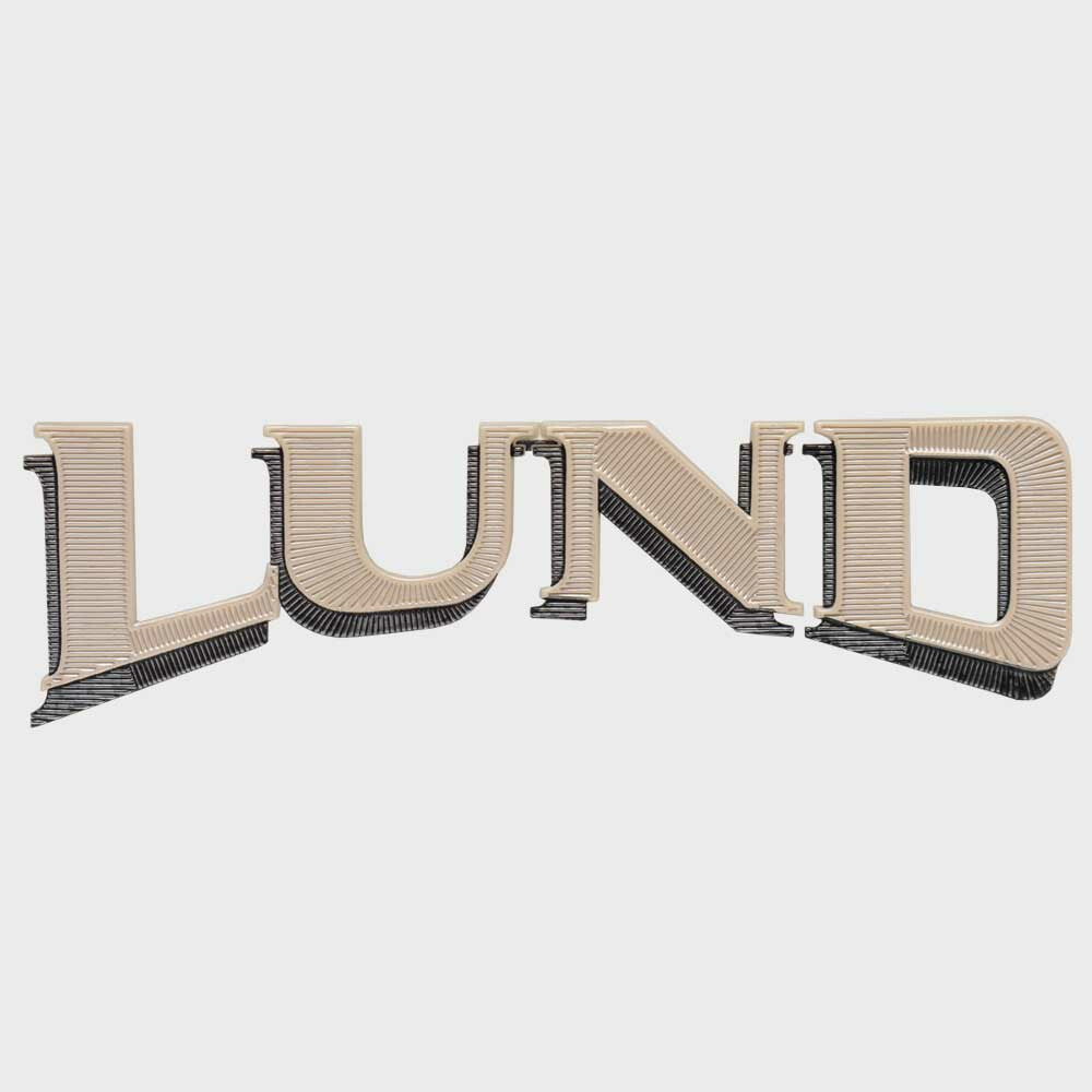 Lund Boat Iron-On Emblem Applique Beige Black by Lund