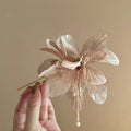 Chiffon Flower Tassel Hair Clips