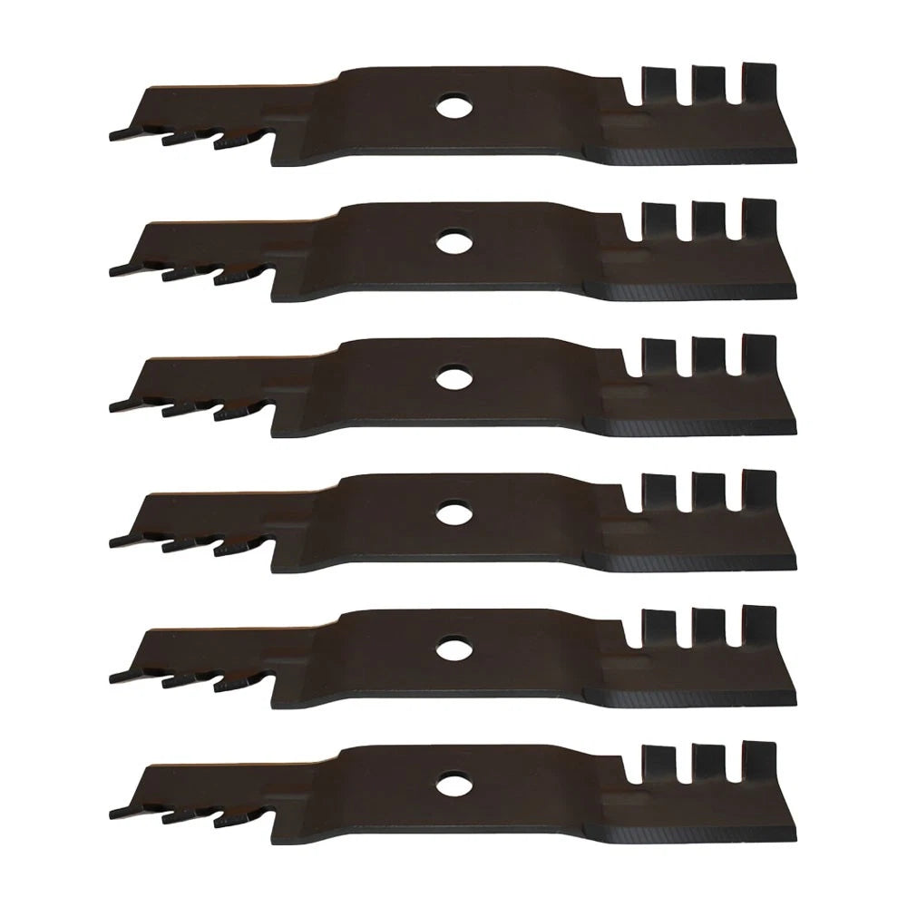 Six (6) Interchangeabl<wbr/>e Toothed Mulching Blades Fits John Deere