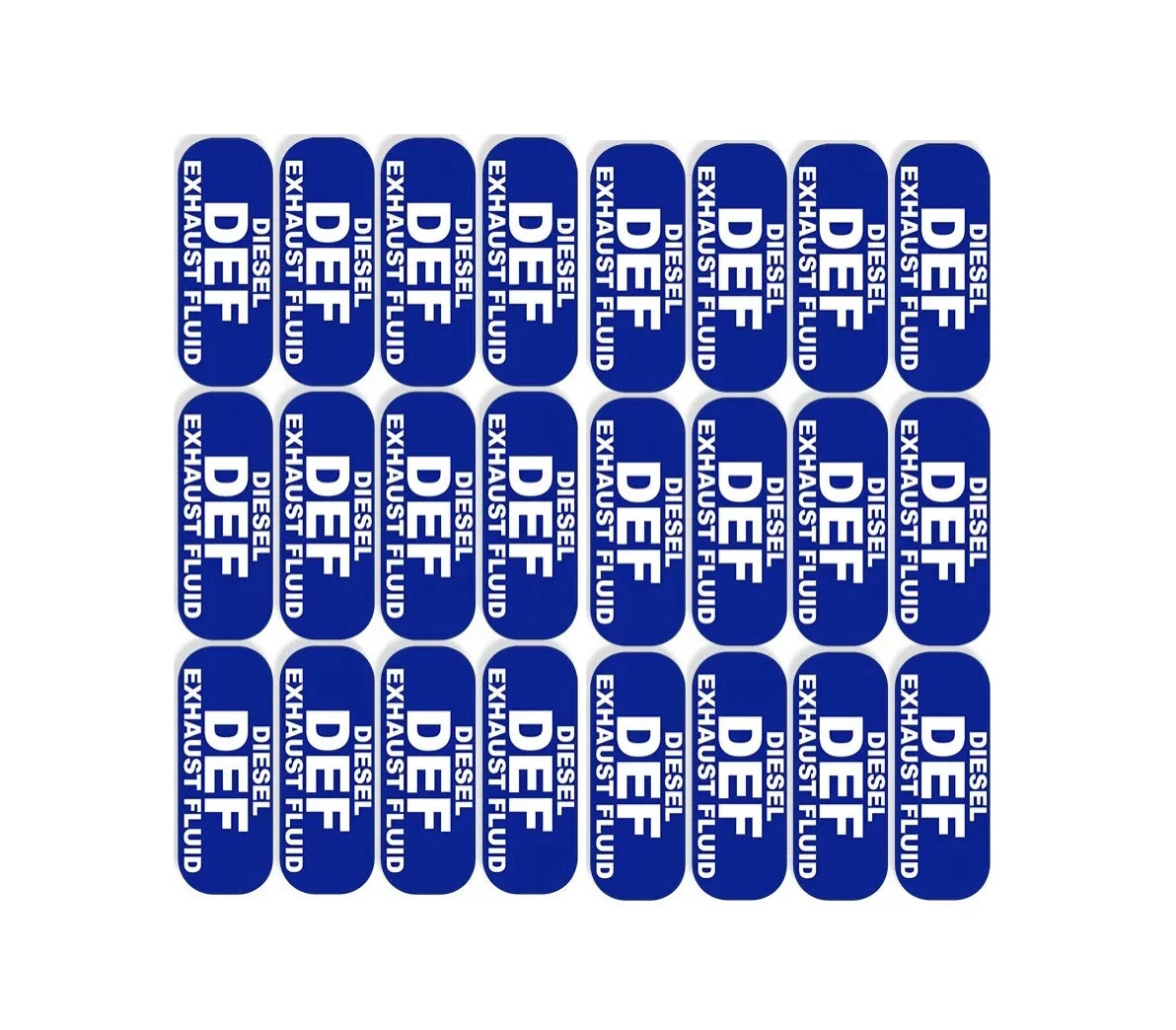 DEF Diesel Exhaust Fluid Sticker Decal Weatherproof Warning Notice 24 Pcs