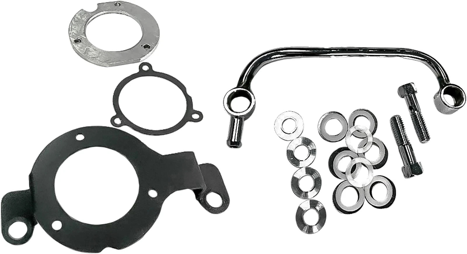 Harddrive Complete Mnt Kit Breather Tube Black M8 Fits Harley
