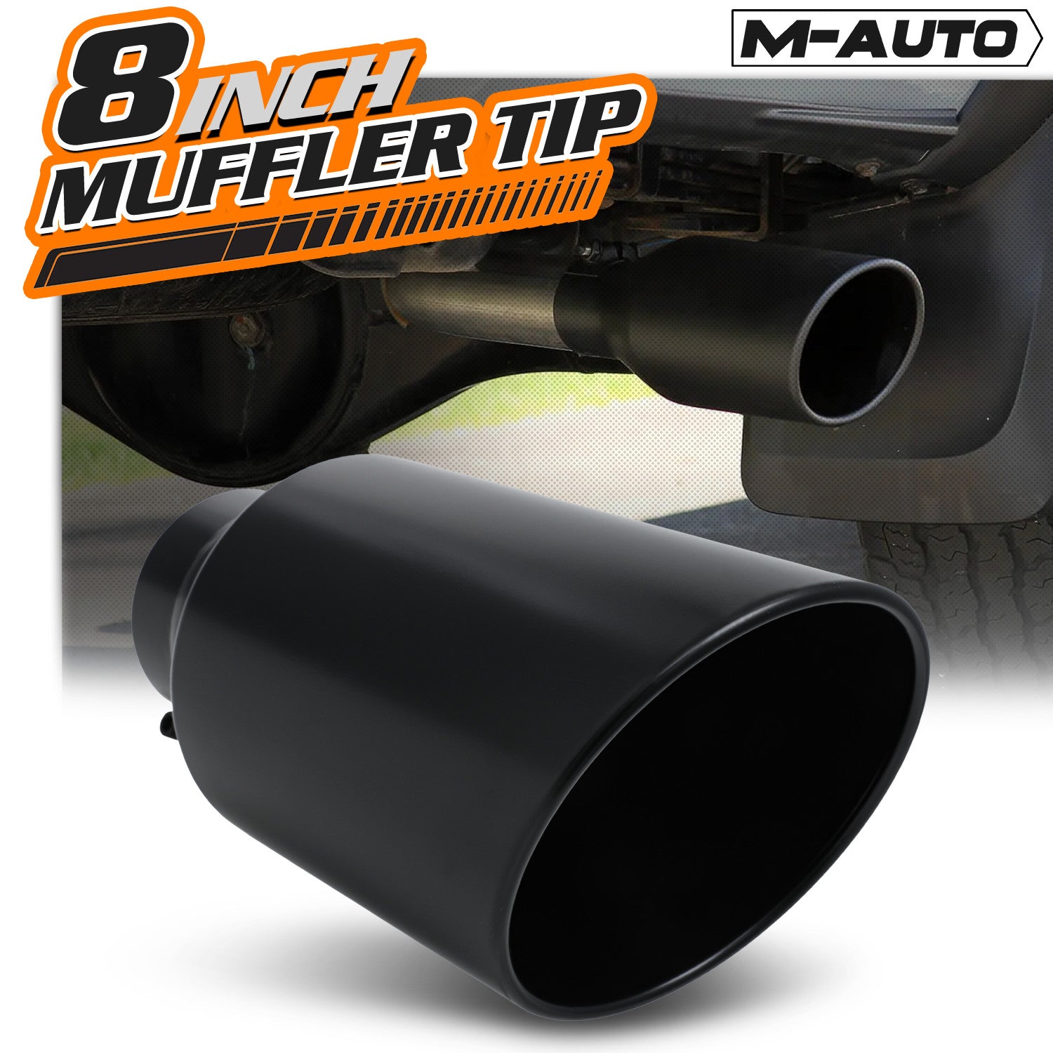 Black 15" Exhaust Pipe Tail — 5" Inlet