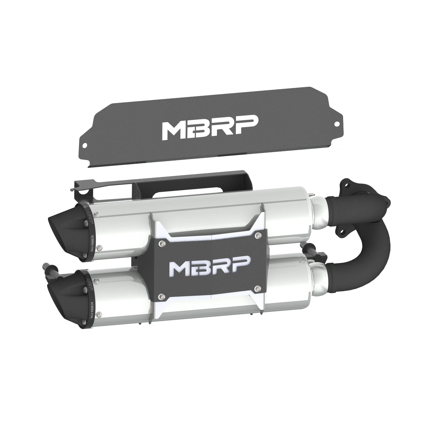 Mbrp Dual Stacked Slip-on Exhaust System Muffler 2020 Polaris Rzr Pro