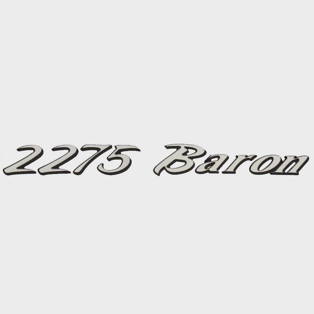 Lund Boat Raised Emblem Decal 2275 Baron Silver Black by Lund