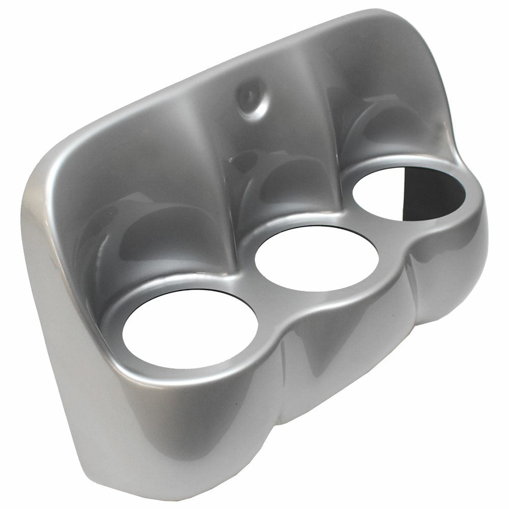 Tracker Boat Cup Holder Panel 3-Hole Silver by Tracker