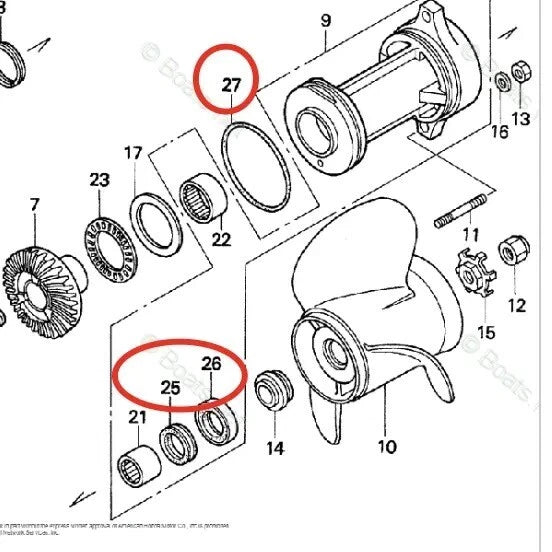 Lower Unit Oil Seal for Honda 150HP BF75A/BF90A