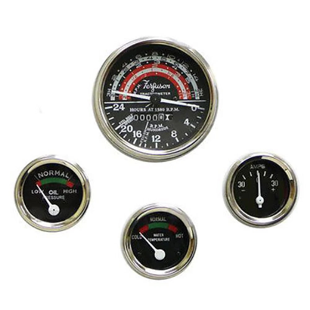 New Instrument & Gauge Kit With Chrome Bezels Fits Massey Ferguson